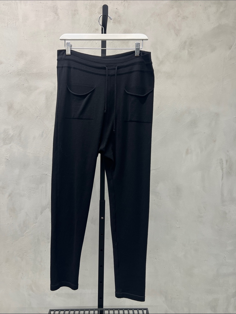 Women’s Black Drawstring Track Pants with Front Pockets